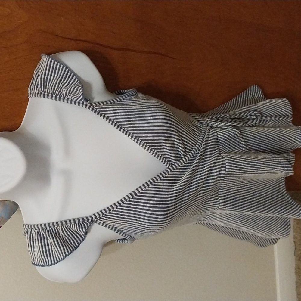 Caution to the wind peplum stripe top